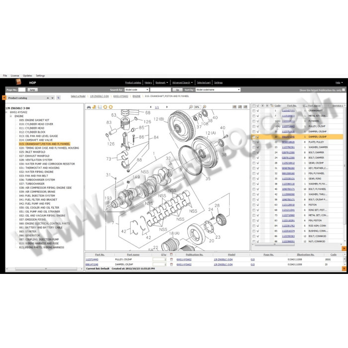 Hitachi HOP EPC electronic spare parts catalog 2012